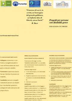 Progetti per persone con disabilit� grave